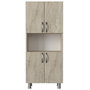 Hanah Home Mueble de Baño Travertino Melamina 59.5x140.3x29.5 cm Armario con Estantes Amplio Almacenamiento